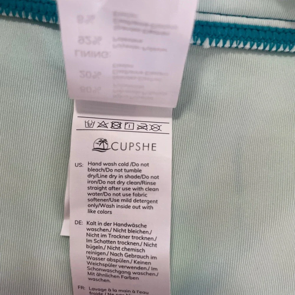 Cupshe Women's XL Swim Bottoms Multicolor Tropical Palm High‎ Waist 80s
